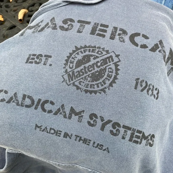 Mastercam Cad/Cam Systems Gray/Blue Hoodie for Men Pullover Made in the 🇺🇸 USA - Picture 9 of 9